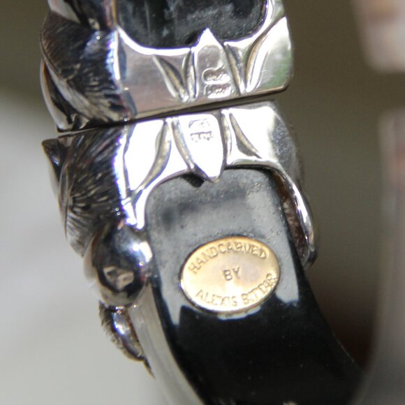 Alexis Bittar Lucite silver tropical Palm Frond Hinged Bracelet. RARE Gorgeous - Picture 10 of 14